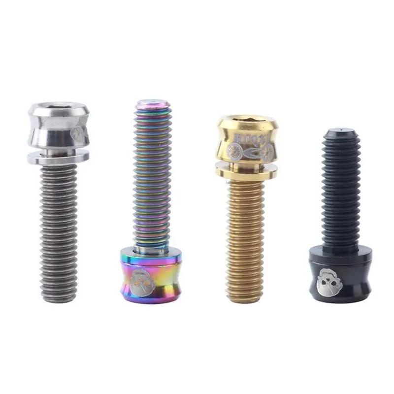 

4pcs/set Bicycle Stem Screws Bolts M5*17mm Cycling Titanium Alloy Ultra-light Bike Stem Fixing Screws Bicycle Accessories