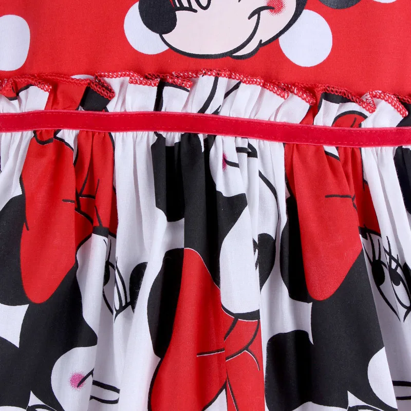 Girls Dress Summer Girls Cotton Round Neck Sleeveless Big Dot Cartoon Short-sleeved Pure Cotton Dress 