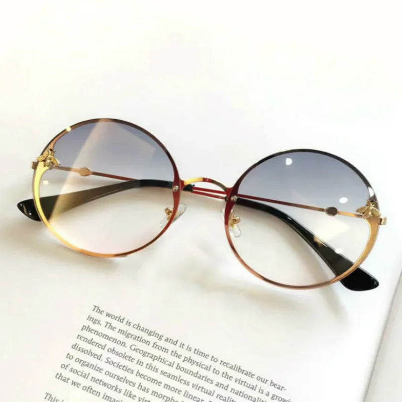 

Oversized Sunglasses Round Women Vintage Designer Glasses Classic Sun Glasses Female Translucent Lens 5 color Avaliable UV400