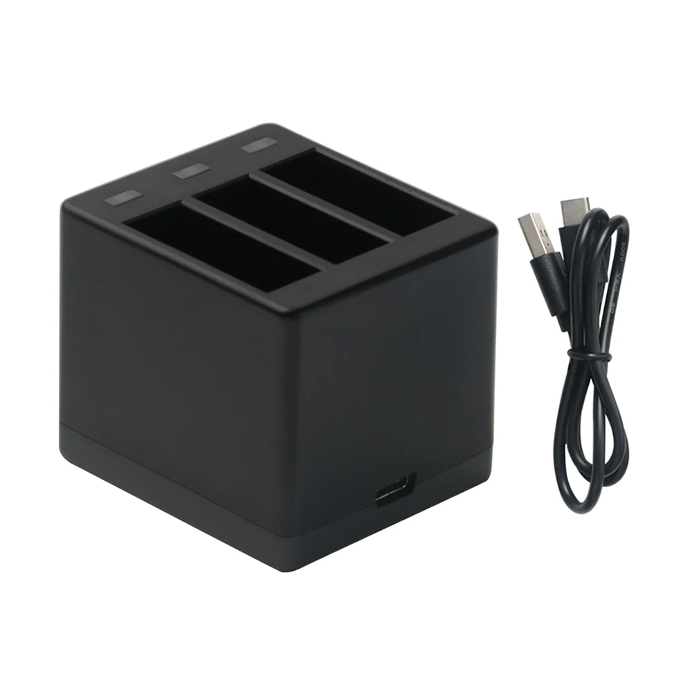 3 канальное зарядное устройство для экшн камеры Andoer с usb кабелем быстрой зарядки