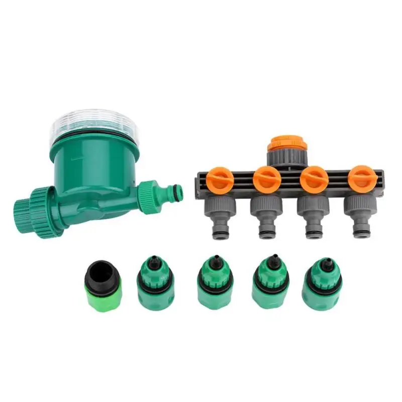 

Hot 7pcs/set Garden Water Timer Irrigation Controller Kit with 4-way Hose Splitter Quick Connector hot