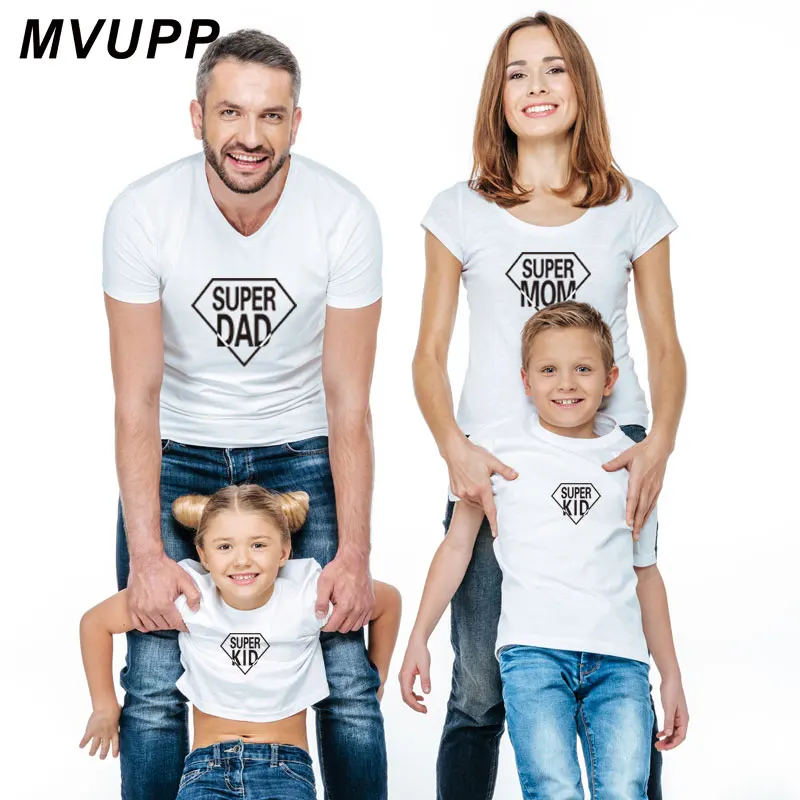 mom dad son and daughter matching outfits