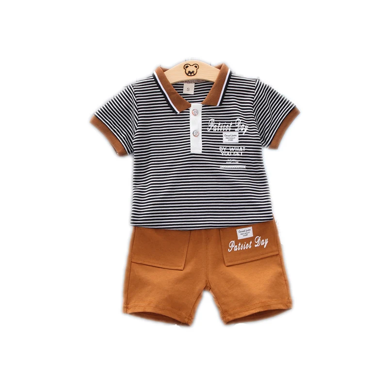 

Summer Fashion Children Kids Clothes Boy Suit Stripe Letter T-Shirt Shorts 2pcs/Sets Toddler Cotton Casual Wear Child Tracksuits