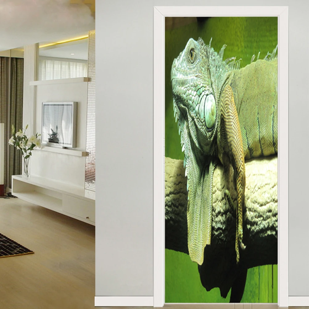 

3D Door Sticker Lifelike Animal Removable PVC Waterproof Door Sticker Creative Sticker Door Renovation for Bathroom Livingroom