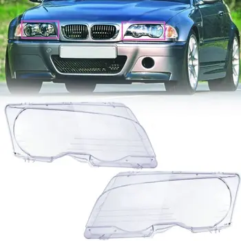 

2x Car Headlight Lens Lamp Cover Lampshade Bright Shell For BMW E46 2DR 99-03/01
