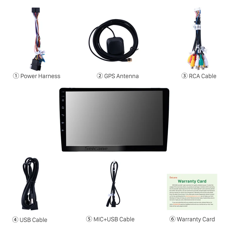 Cheap Seicane Android 9.0 IPS Universal Car Multimedia Player 10.1 inch One Din RAM 4GB GPS Navi Stereo Support Rearview camera TPMS 5