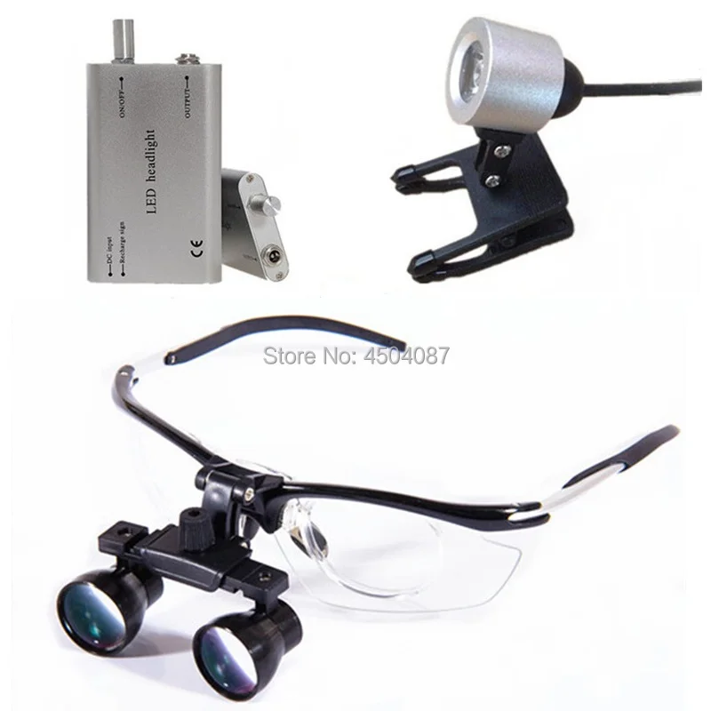 

Medical Loupes 3.5X Binocular Magnifier Medical Dental Surgical Loupe+3WLED Medical Headlight Surgical Dental Headlamp