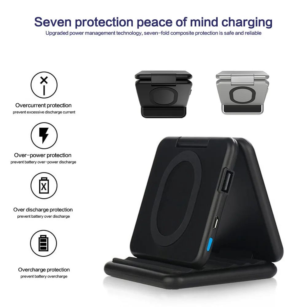 

Kisscase Wireless Charger Universal Foldable 5000 mAh Wireless Power Bank Charger Holder for iPhone X XR 7 for Samsung S8 S9 #1