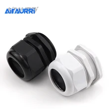 10 шт./лот PG7 для 3-6,5 мм PG9 PG11 PG13.5 PG16 PG19 провода кабель CE белый черный Водонепроницаемый Нейлон Пластик кабельный ввод Разъем