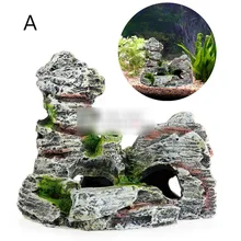 Fish Decorative Rocks Mountain View Aquarium Rockery Hiding Cave Tree Fish Tank Ornament Decoration VB009