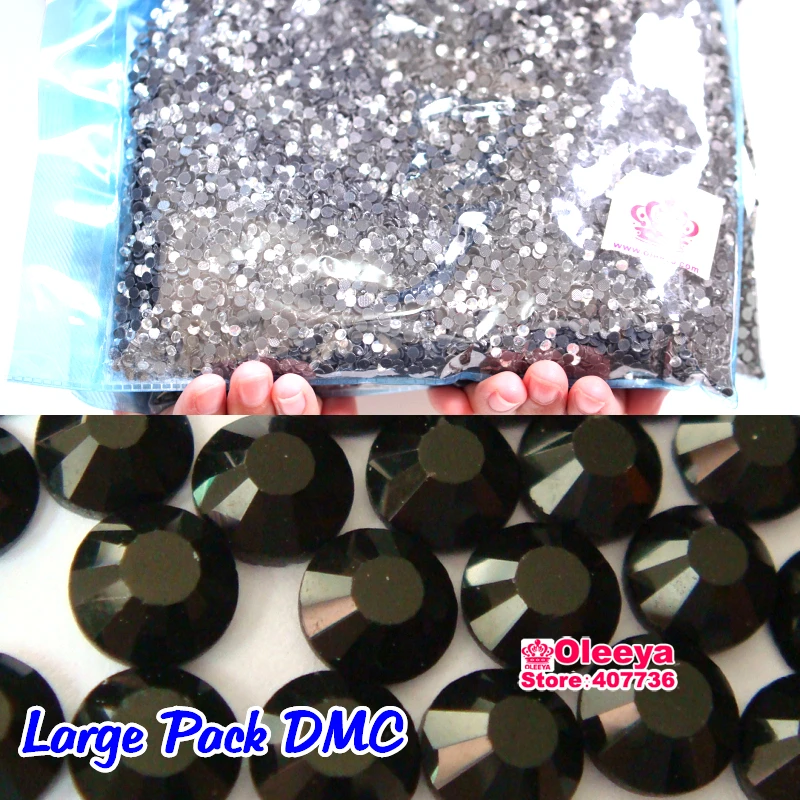 

Wholesale Large Packing Black Jet DMC Hotfix Rhinestones Flatback Glass Strass Hot Fix Rhinestone Iron On Y0435