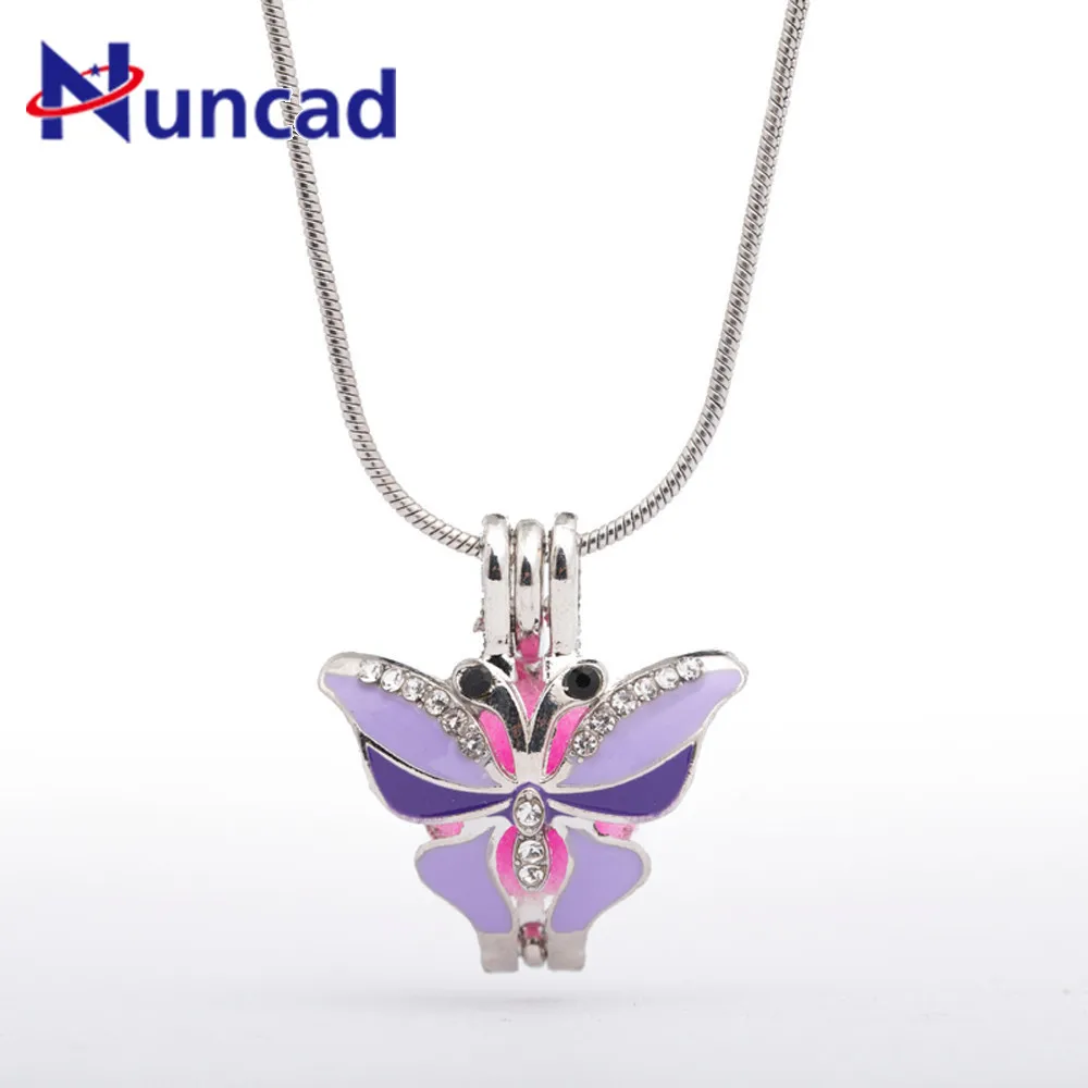 Hot Sale Lovely Child Butterfly Perfume Essential Oil Diffuser Pendant Necklace Alloy Snake Chain Jewelry For Women Men | Украшения и