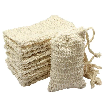 

10 Pack Natural Sisal Soap Bag Exfoliating Soap Saver Pouch Holder
