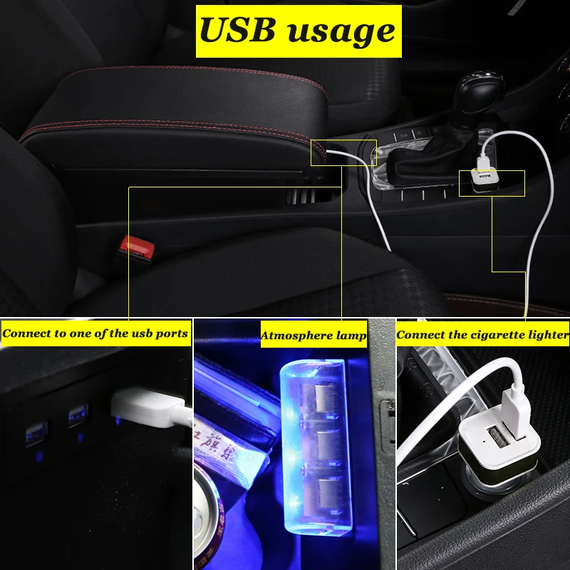  Para Kia alma reposabrazos caja universal car center console caja accesorios de modificación doble 