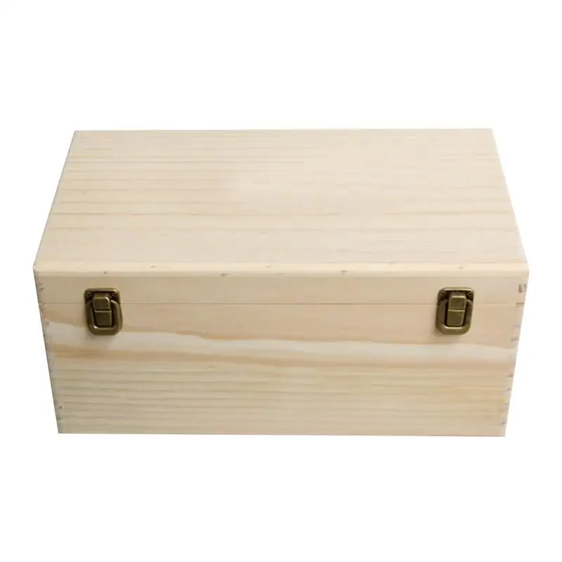 

Protable Holds 54 Bottles Essential Oil Bottle Storage Box Rectangle Shaped Natural Pine Stacked Seamlessly Durable Organizer