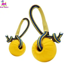 7/9CM Pet Dog Training Toy Ball Indestructible Solid Rubber Balls Chew Play Fetch Bite Toy With Carrier Rope Bite Resistant .