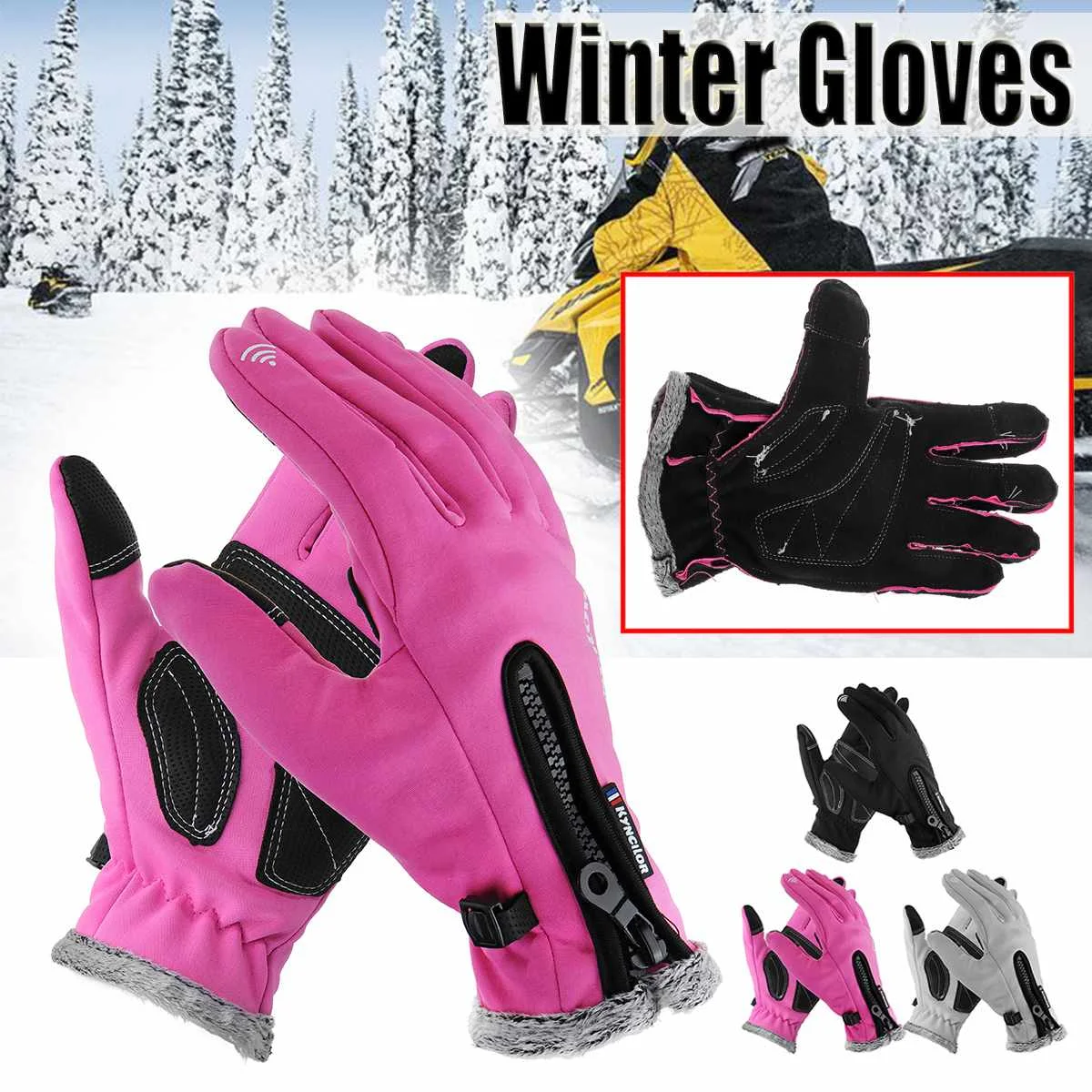 Winter Cycling Gloves TouchScreen Bike Gloves Thermal Windproof Warm Full Finger Waterproof Bicycle Glove For Men 