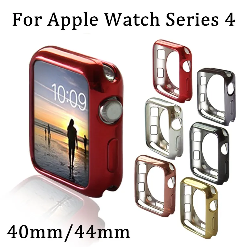 

Soft TPU protective Case Series 4 For Apple Watch 40mm 44mm Colorful Cover Shell 40 mm Perfect Match Bumper Watch Accessories