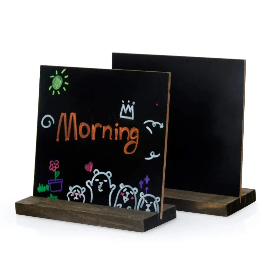 New 8 Pack Mini Chalkboard Signs, Vintage Wooden Tabletop Chalkboard