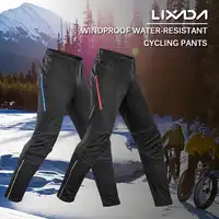 Lixada Men's Waterproof Cycling Pants Thermal Fleece Windproof Winter Bike Bicycle Riding Running Sports Pants Trousers