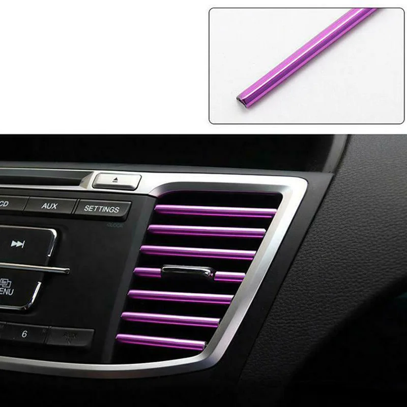

10 Pcs PVC 20cm Car Auto Air Conditioner Outlets Vent Decorative Trims Strips