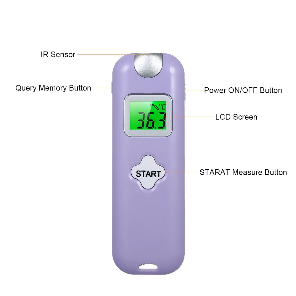 Цифровой инфракрасный термометр с подвесной ремень Бесконтактный ИК инфракрасный корпус объектов термометр подсветка lcd для лба тела
