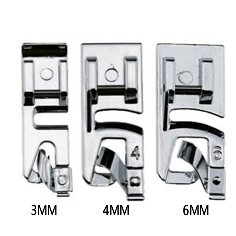 

3pcs/Set Sewing Machine Presser Feet Zinc Alloy Narrow Rolled Hem Foot Sewing Machine Hemmer Presser Foot 3mm/4mm/6mm