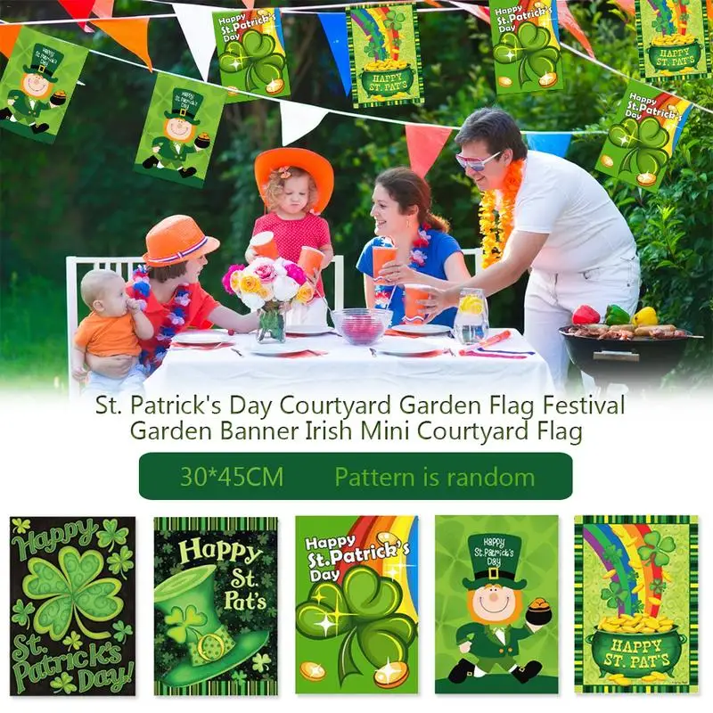 

30*45cm Irish St. Patrick`s Day Mini Yard Banner Garden Flag With High Quality Garden Flags House Decor