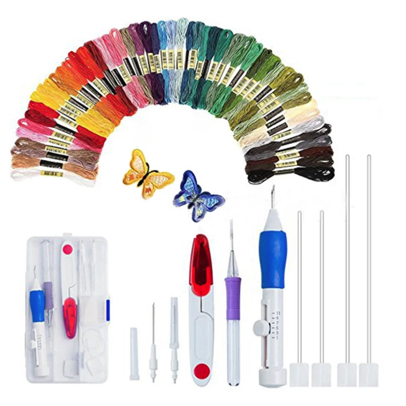 

Magic Embroidery Stitching Punch Needle Sewing Accessories Pen Set Craft Tool For DIY Threaders Sewing Tools Knitting Kit