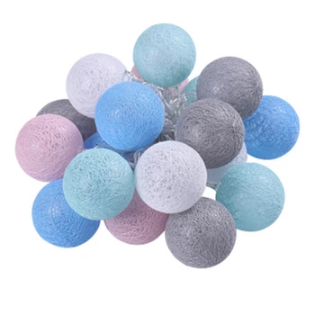 

BIFI-20 Leds Cotton Ball String Lights Ac & Battery Fairy Lights Outdoor Decoration Holiday Garland Christmas Globe Lighting C