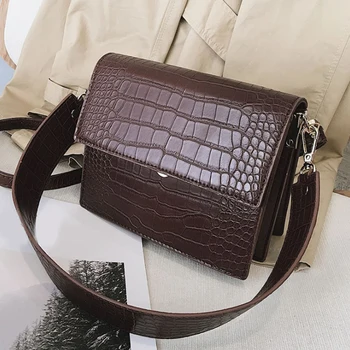 

Fashion Women's PU Leather Alligator Pattern Handbags Luxury Brand Vintage Crocodile Shoulder Crossbody Bag Zipper Tote Clutch