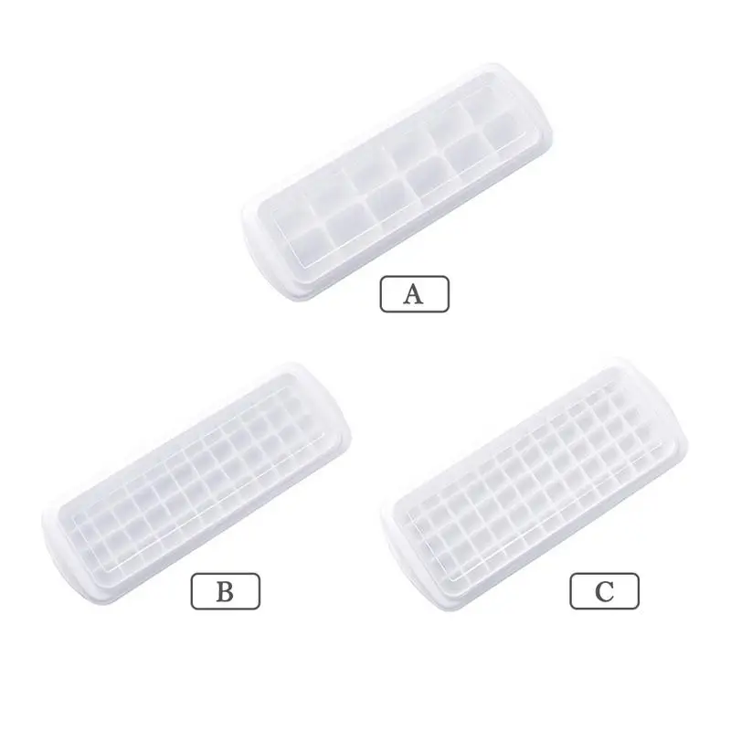 

1 PC Square Ice Cube Mould With Lid Homemade Refrigerator Home Ice Box Ice Cube Maker Prevent Odor Sanitary Ice Container Case