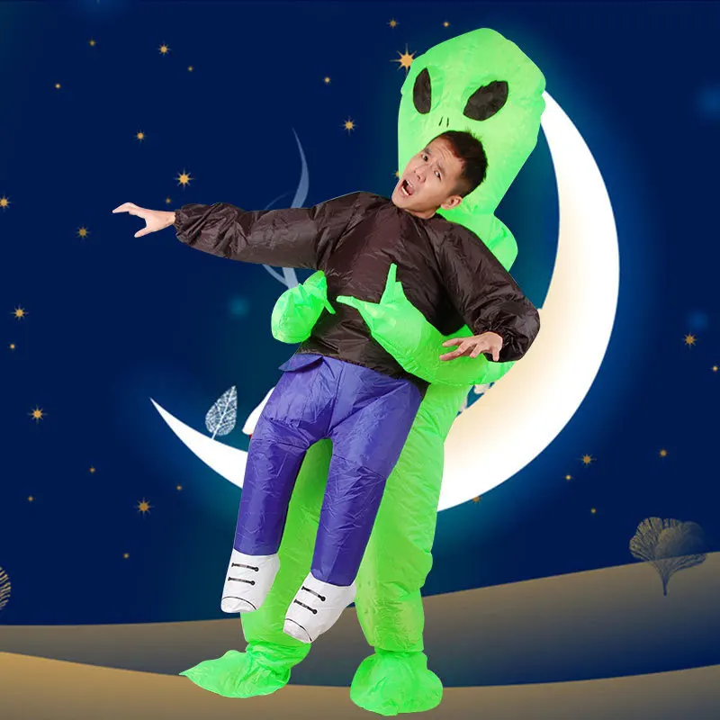 

Inflatable Green alien Cosplay Mascot Inflatable Scary Monster Costume Party Cosplay Halloween Festival Stage Costume for Kids