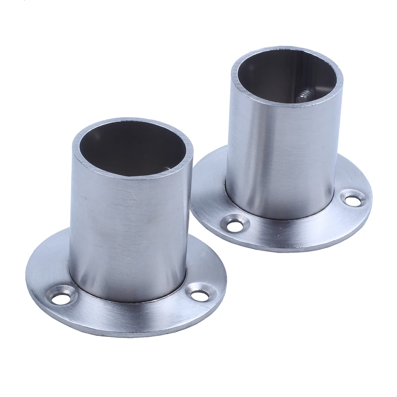 

CNIM Hot Wardrobe 25mm Tube Stainless Steel Rail Rod End Support Bracket 2pcs
