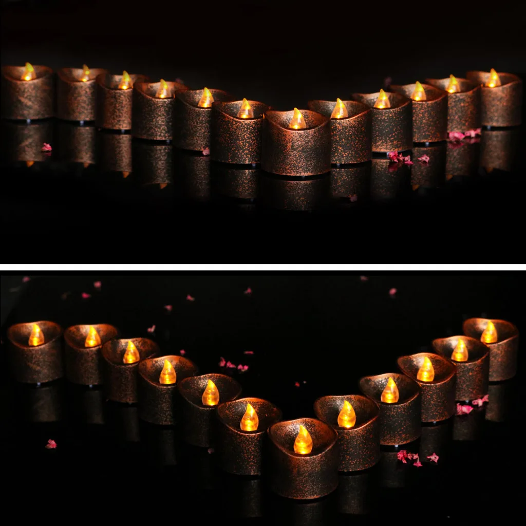 

Baoblaze VIntage Flameless LED Candle Flickering Tea Light Candle for Wedding Decor Black