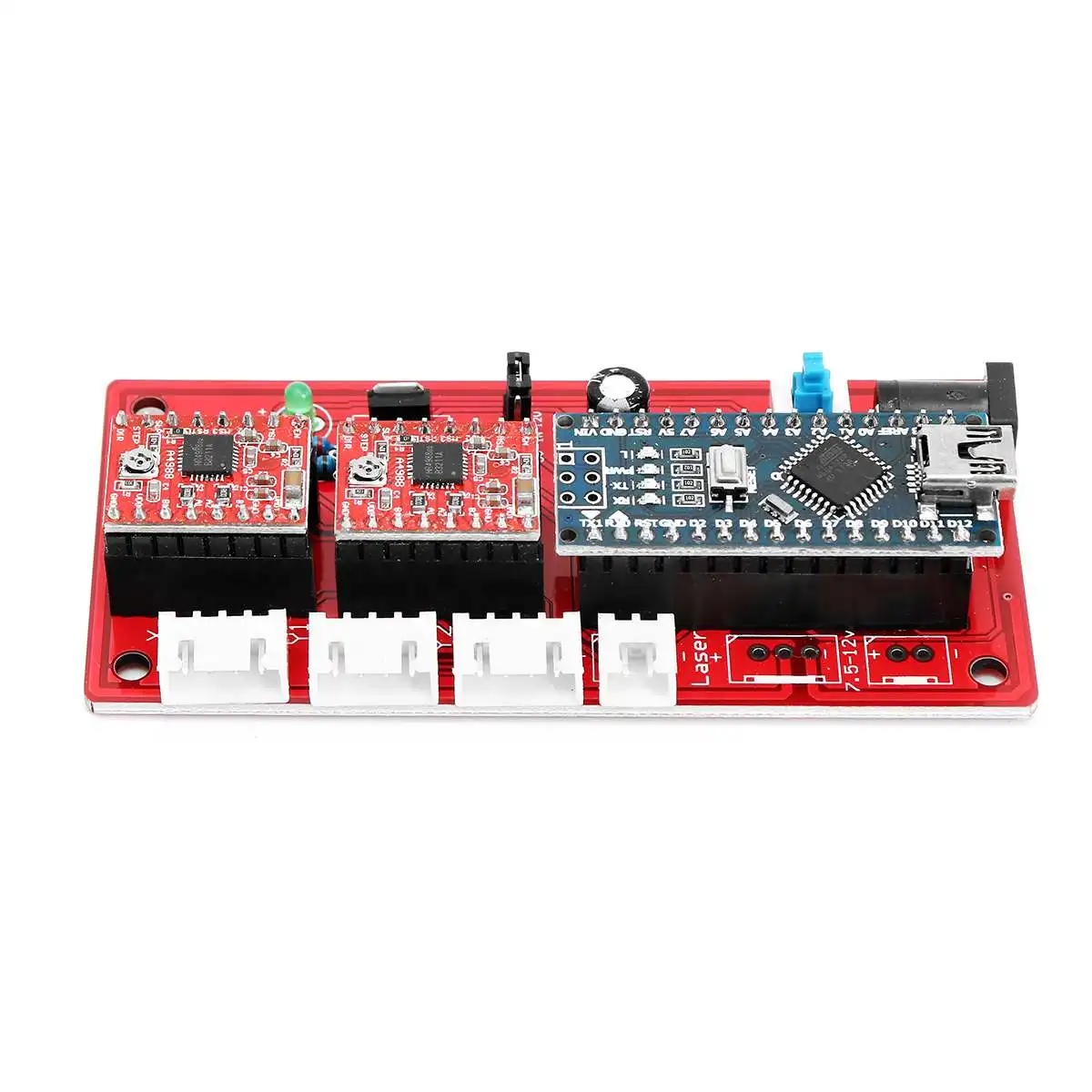 USB Control Board 2 Axis DIY CNC Laser Engraving Machine Controller Panel Support Laser Module Output Indicator
