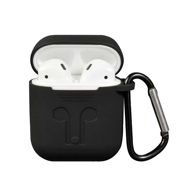 

Silicone Case Cover With Carabiner Skin Shell Keychain For Apple Airpods Wireless Earphone