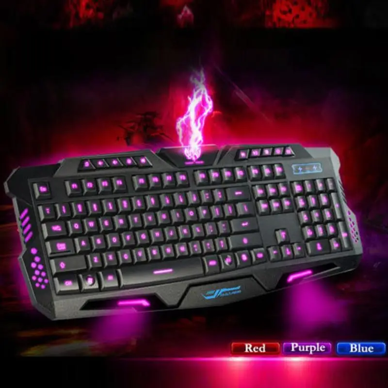 

Backlight Gaming Keyboard LED Backlight USB Wired Multimedia Keyboard for PC Desktop Laptop Gaming