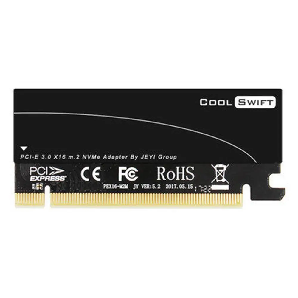 JEYI для NVME M.2 X16 PCI E Пыленепроницаемая переходная карта Cool Swift 2280 Al лист золотой