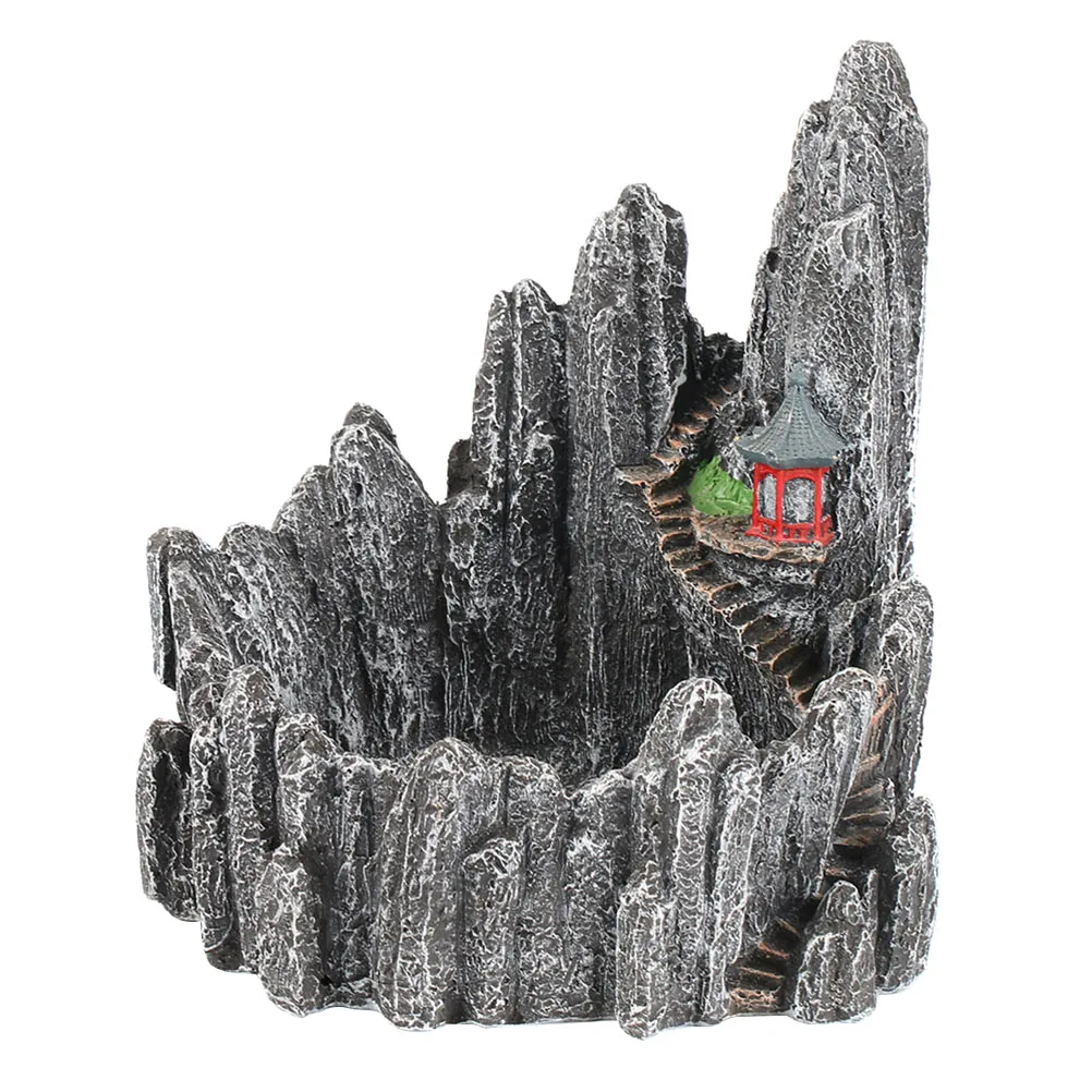 Моделирование миниатюрный Rock Mountain Hill Клифф цветок горшок для суккулентов держатели завод сад горшки скульптура кашпо