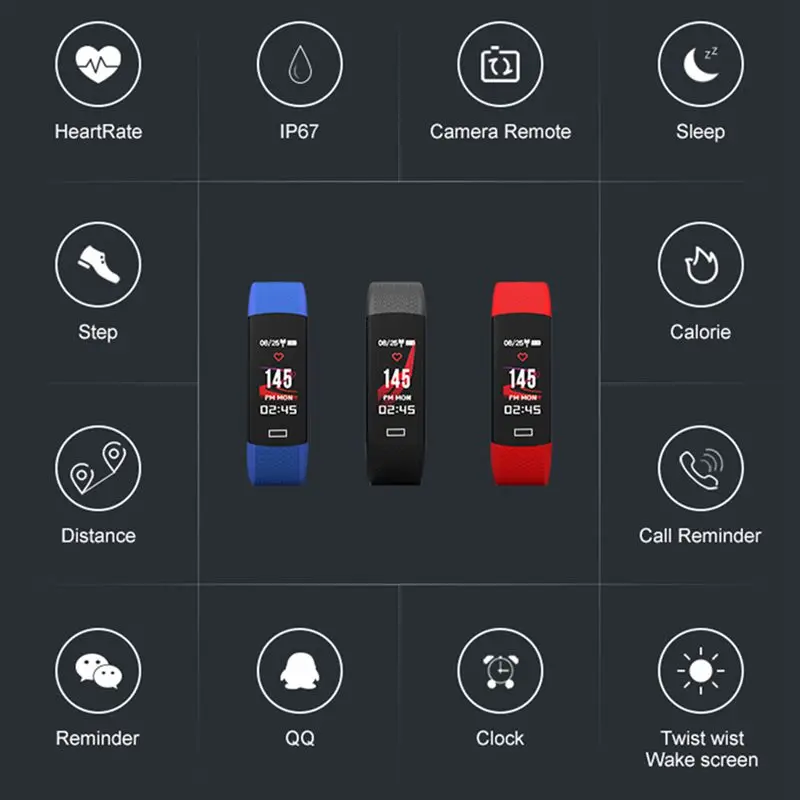 B6 Smart Wristband Fitness Bracelet Tracker Bluetooth Heart Rate Monitor Waterproof Smart Band Watch for IOS Android Phone B6 Smart Wristband Fitness Bracelet Tracker Bluetooth Heart Rate Monitor Waterproof Smart Band Watch for IOS Android Phone