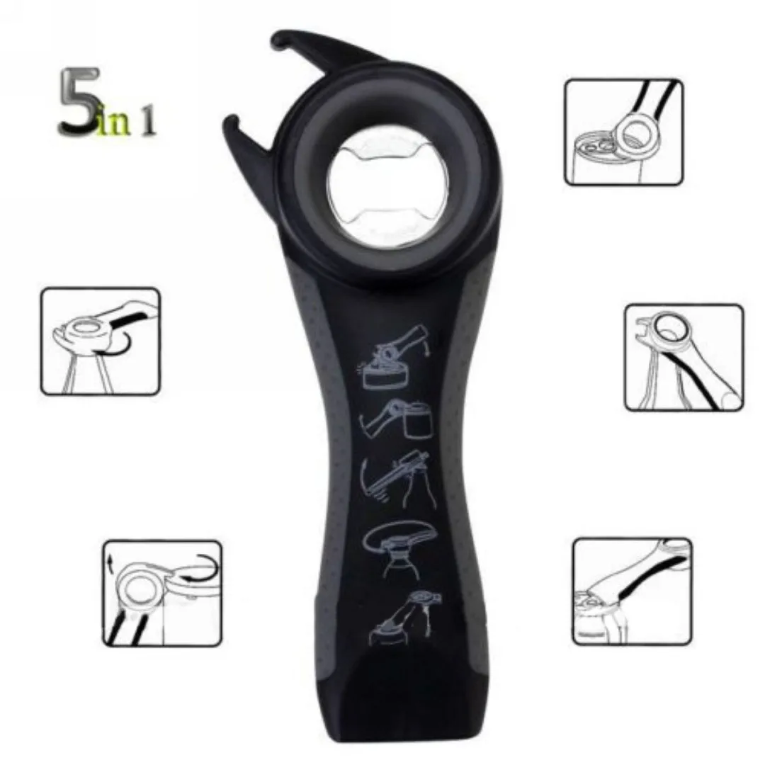 

JX-LCLYL Multifunction 5 in 1 Bottles Jars Cans Manual Opener Home Kitchen Tool Gadget