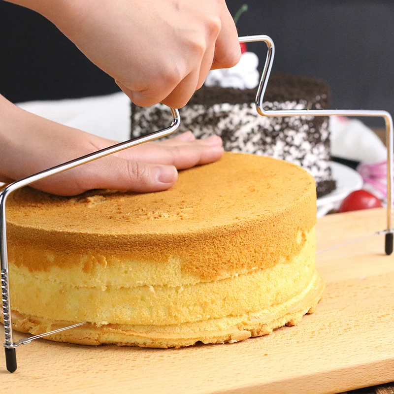 

1PC Stainless Steel Adjustable Wire Cake Cutter Slicer Leveler DIY Cake Baking Tools High Quality Kitchen Accessories
