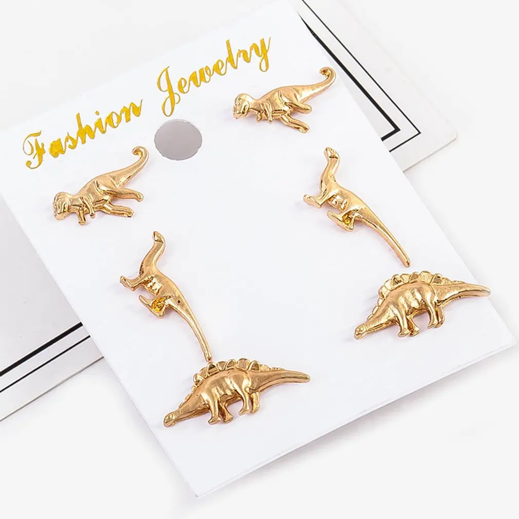 

Small animal dinosaur suit personality earrings Japanese and Korean couple earrings