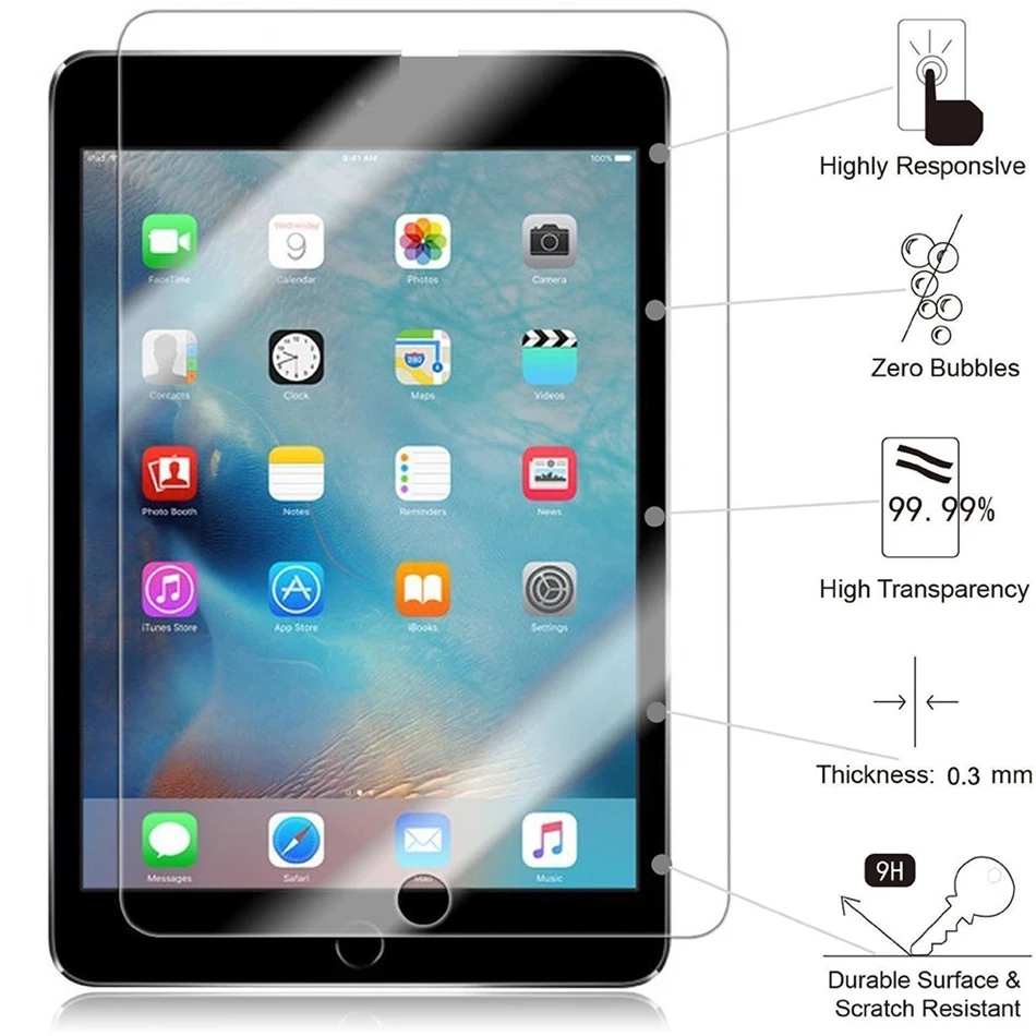 2 шт закаленное стекло для Apple iPad 9 7 (2017 2018) 5 го 6 поколения A1954 защитная пленка экран