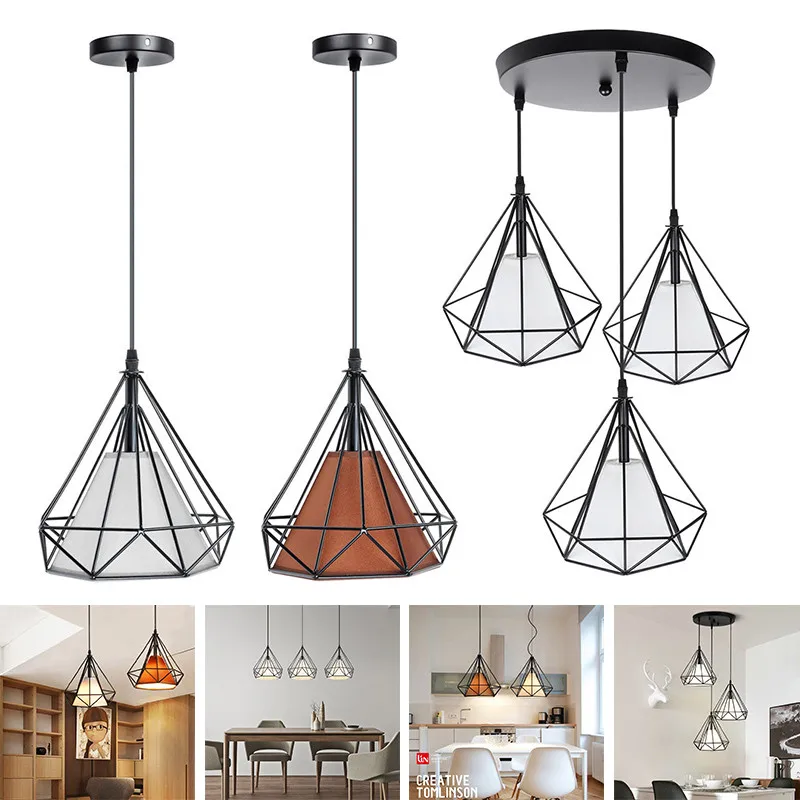 

Smuxi Modern Pendant Light Loft Bar Kitchen Pendant Lamp Northern Diamond Light For Dining Room Living Room Restaurant