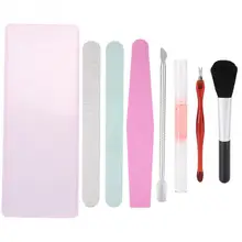 7 шт./компл. продукты для ухода за ногтями Шлифовальная Пилка буфера для ногтей кутикулы толкатель для ногтей Наборы для полировки маникюрные инструменты для дизайна ногтей