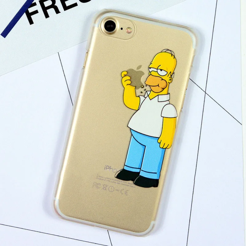 Homer Simpson Funny Transparent Case For iPhone 6 6S 7 8