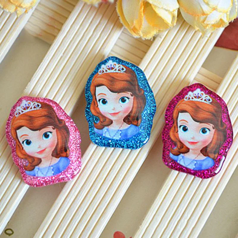 

10 Pcs/lot Kawaii Cartoon DIY Resin patch Sofia Princess Figurine crafts Phone case storage box accessories kids figure toy
