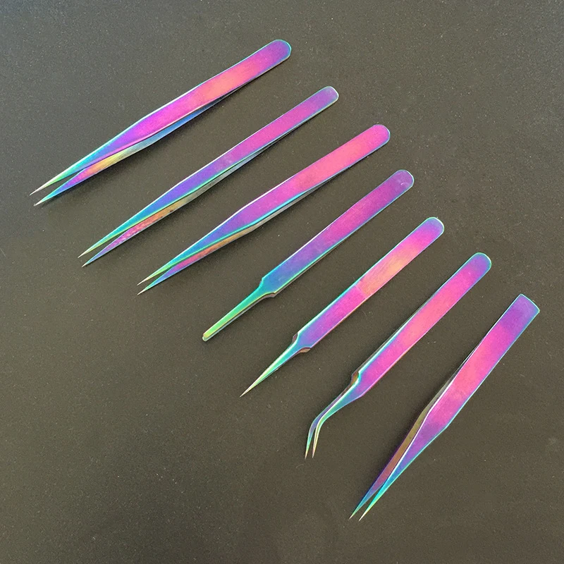 

1Pc Stainless Steel Eye Lashes Tweezers False Fake Eyelash Extension Tweezers Nippers Pointed Clip Tool Nail Rhinestones Picker